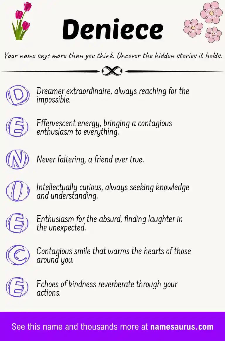 Acrostic poem about Deniece.