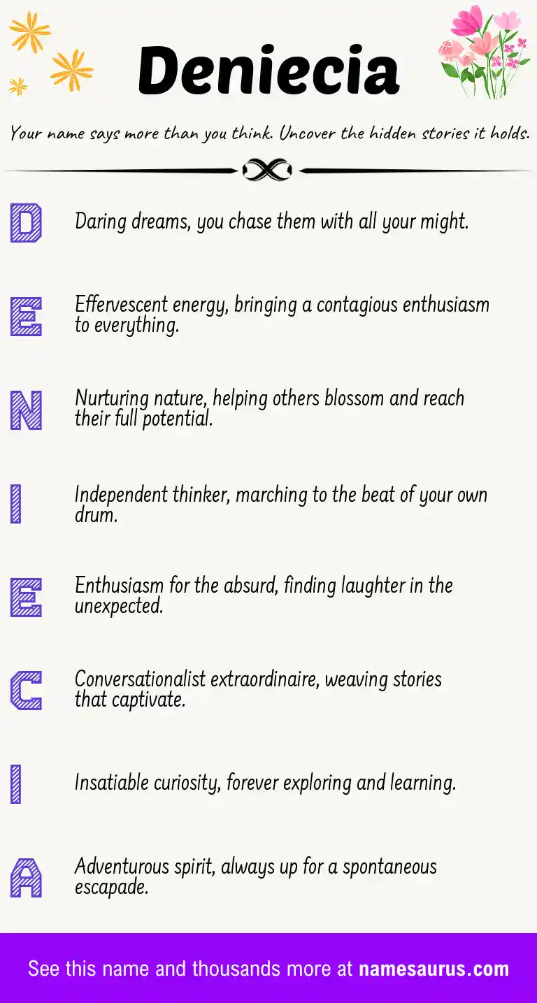 Acrostic poem about Deniecia.