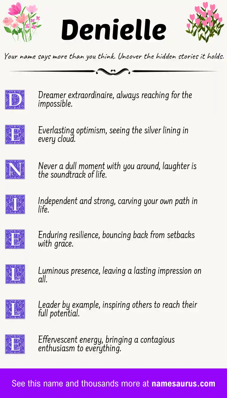 Acrostic poem about Denielle.