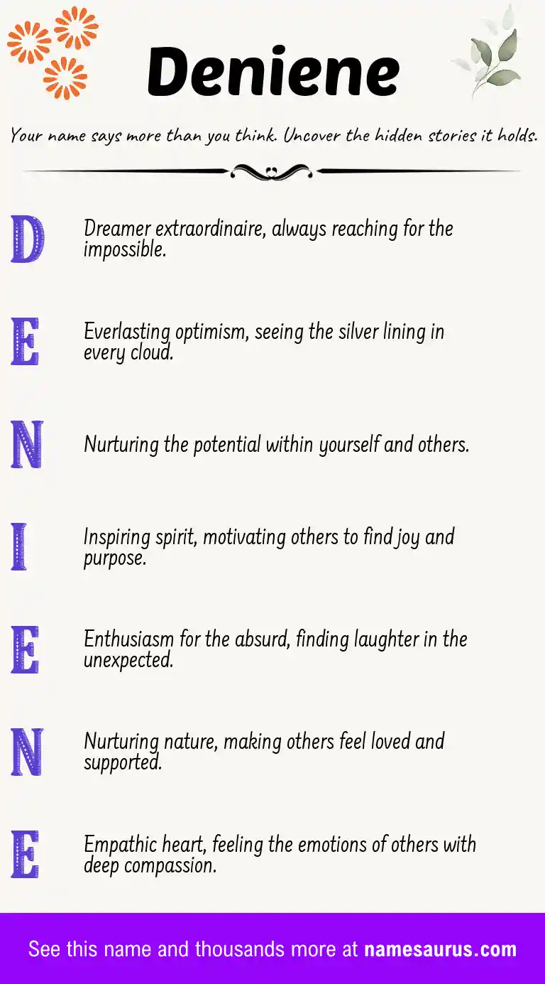 Acrostic poem about Deniene.