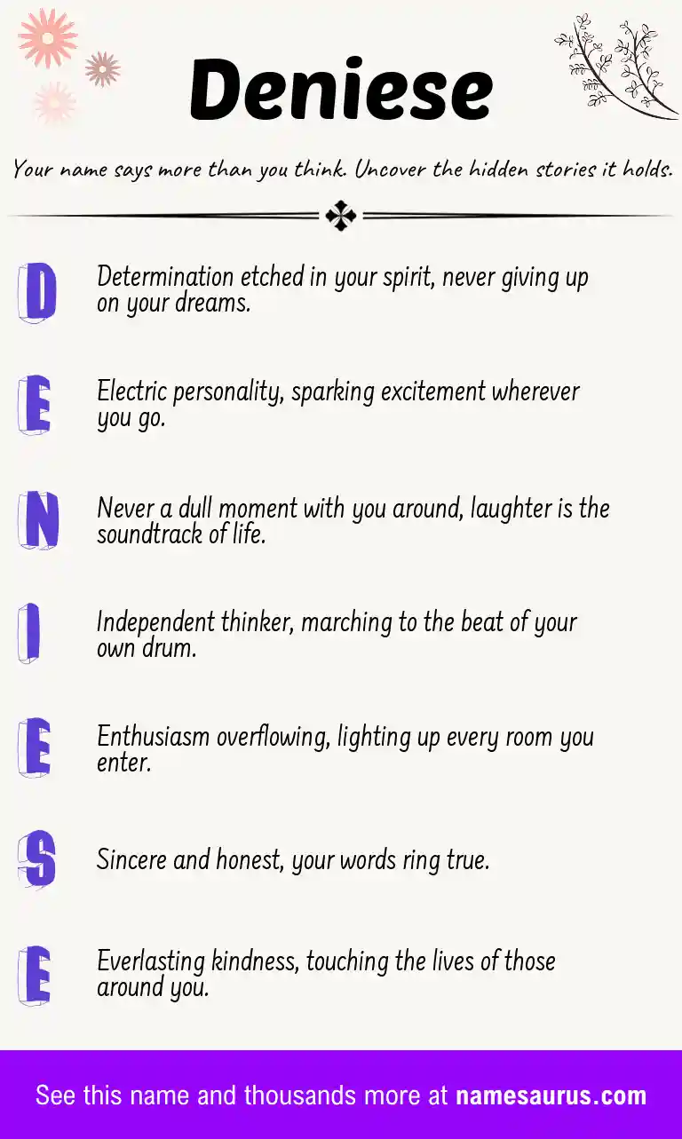 Acrostic poem about Deniese.