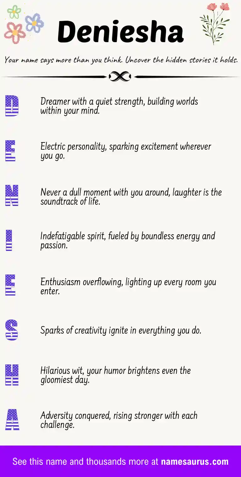 Acrostic poem about Deniesha.