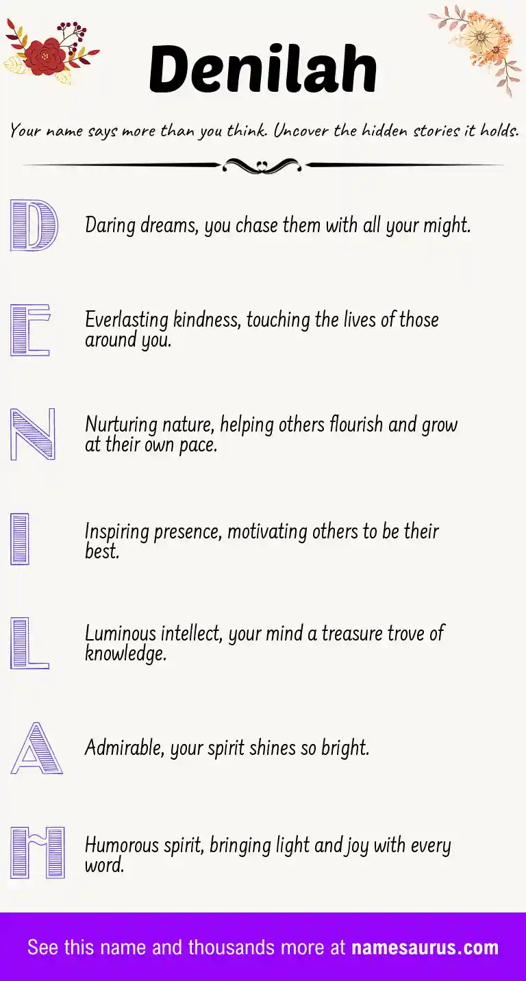 Acrostic poem about Denilah.