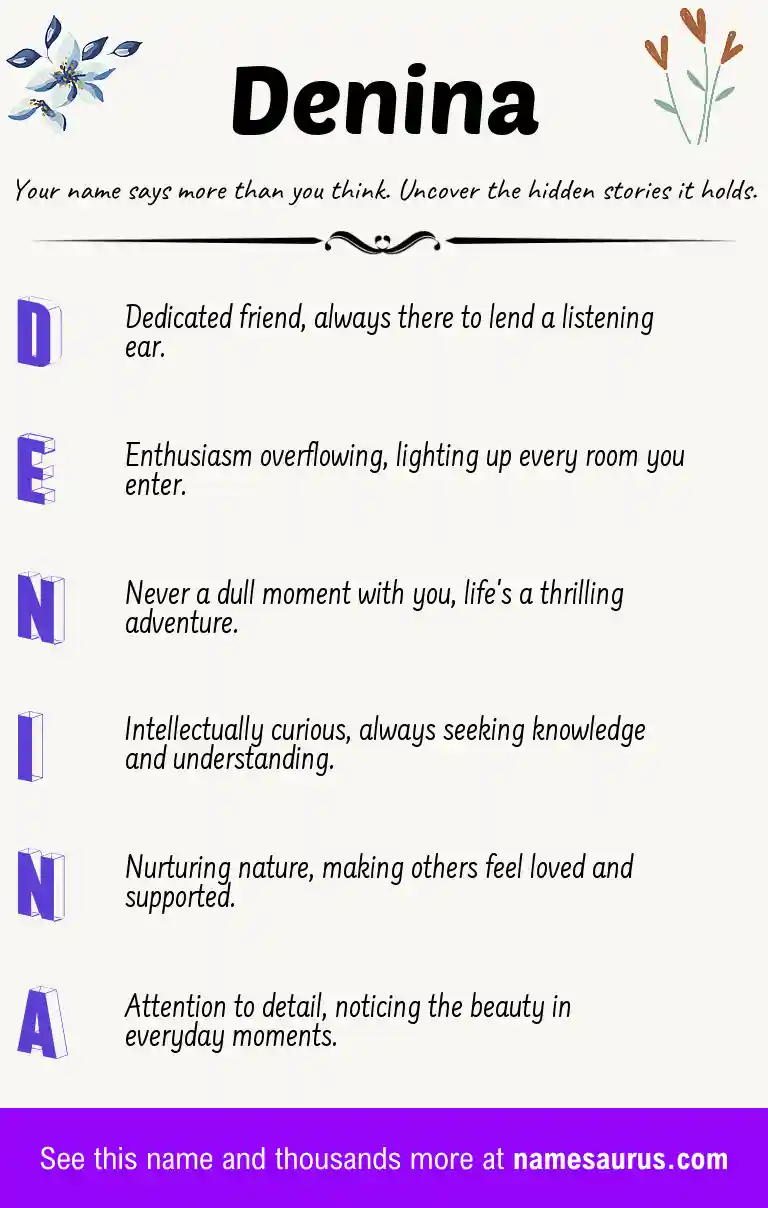 Acrostic poem about Denina.
