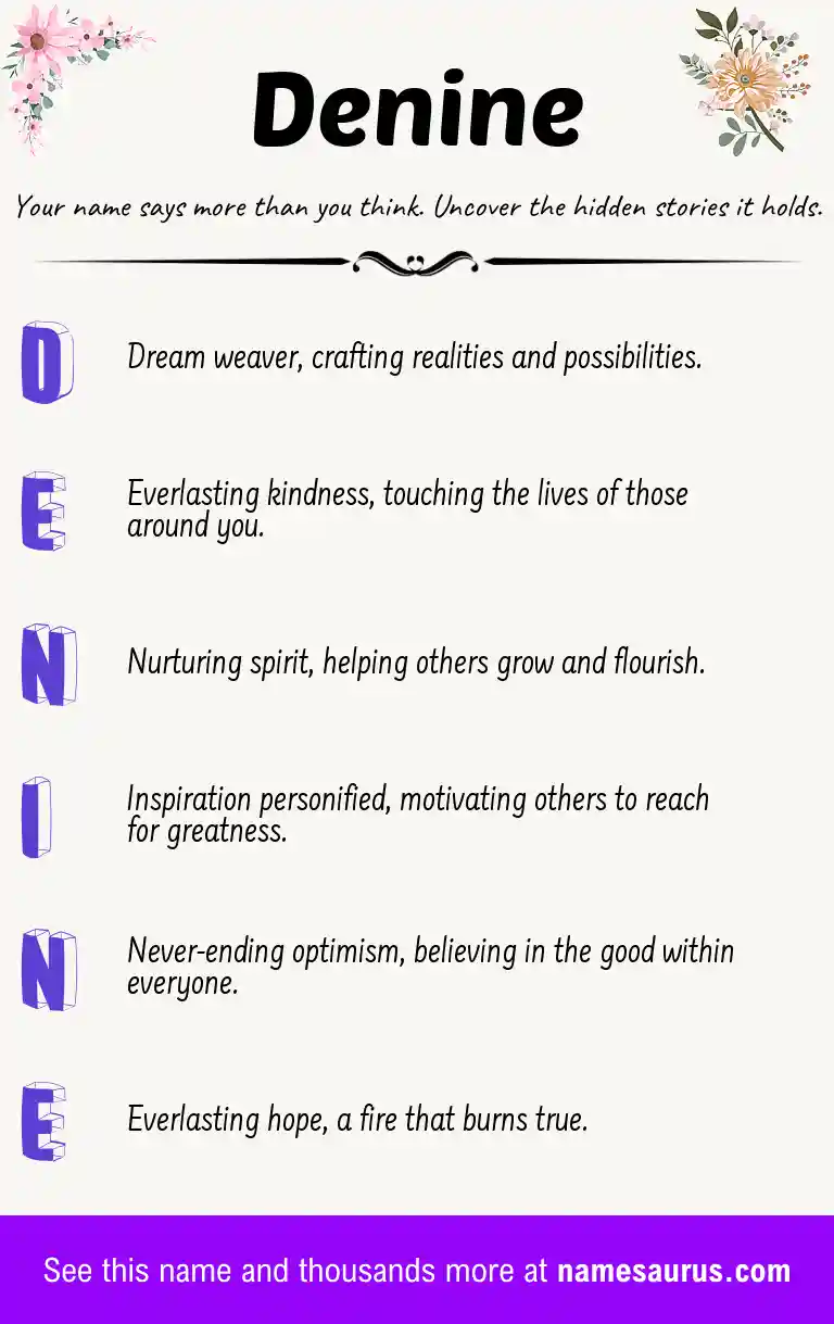 Acrostic poem about Denine.
