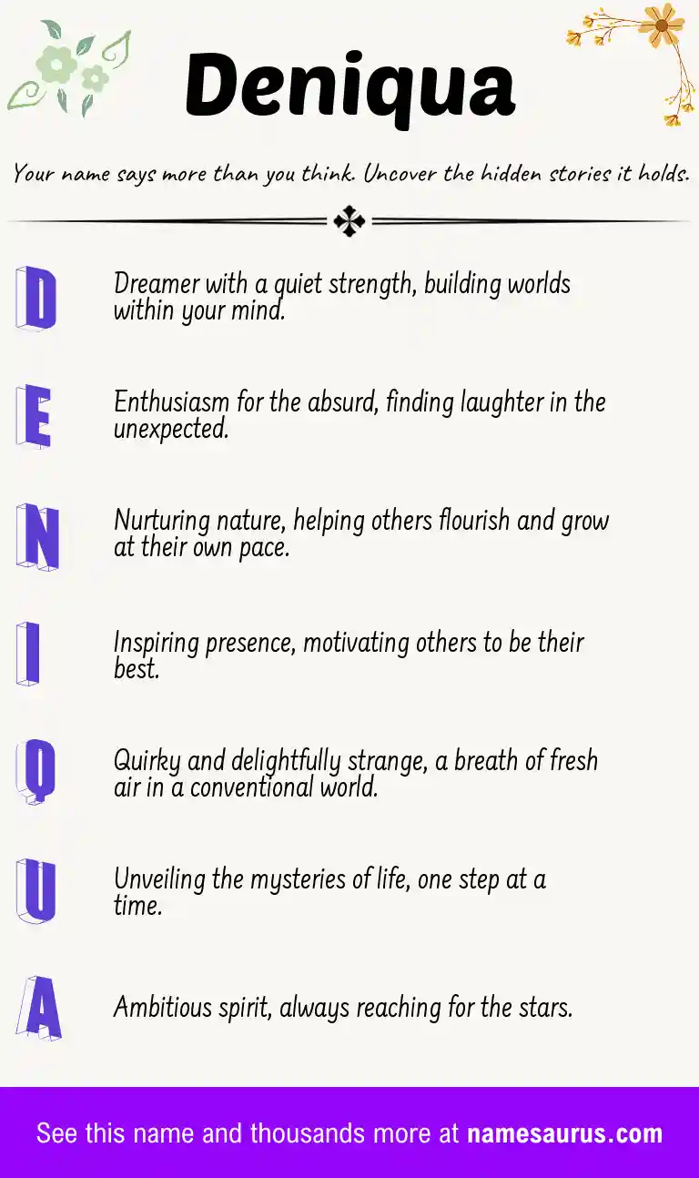 Acrostic poem about Deniqua.