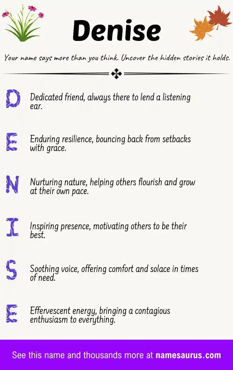 Acrostic poem about Denise.