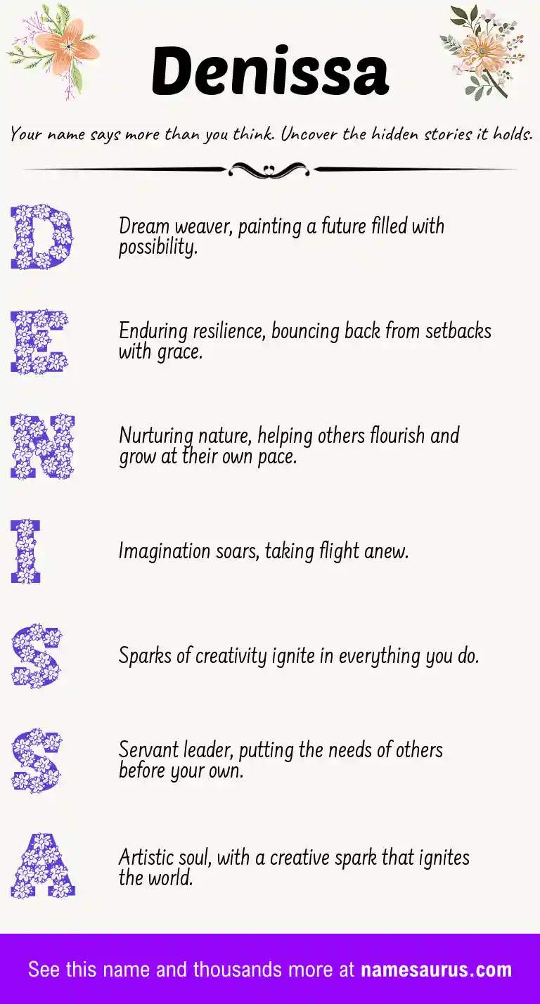 Acrostic poem about Denissa.