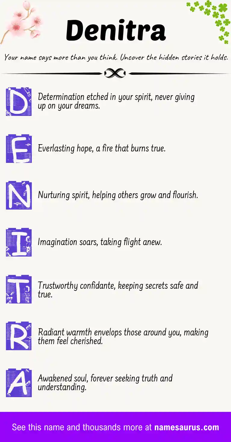 Acrostic poem about Denitra.