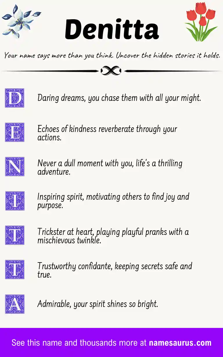 Acrostic poem about Denitta.