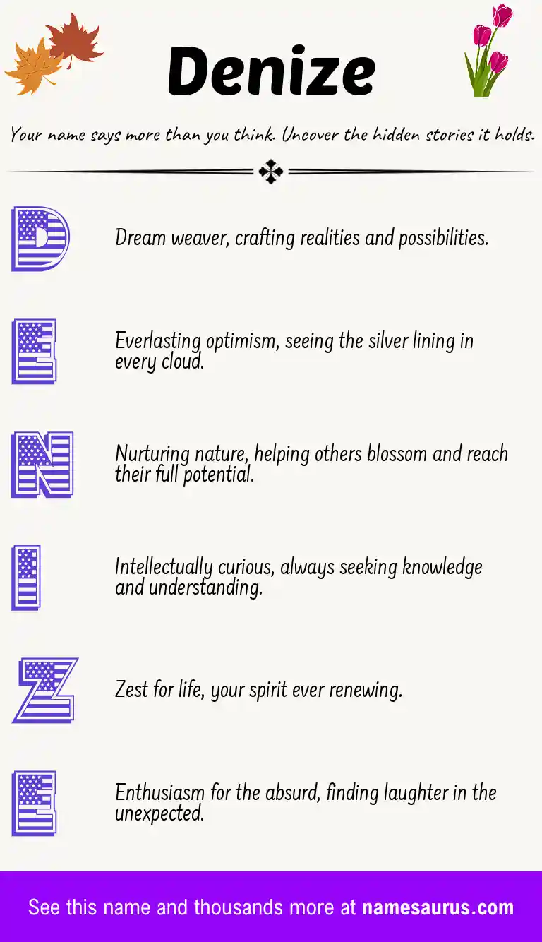 Acrostic poem about Denize.