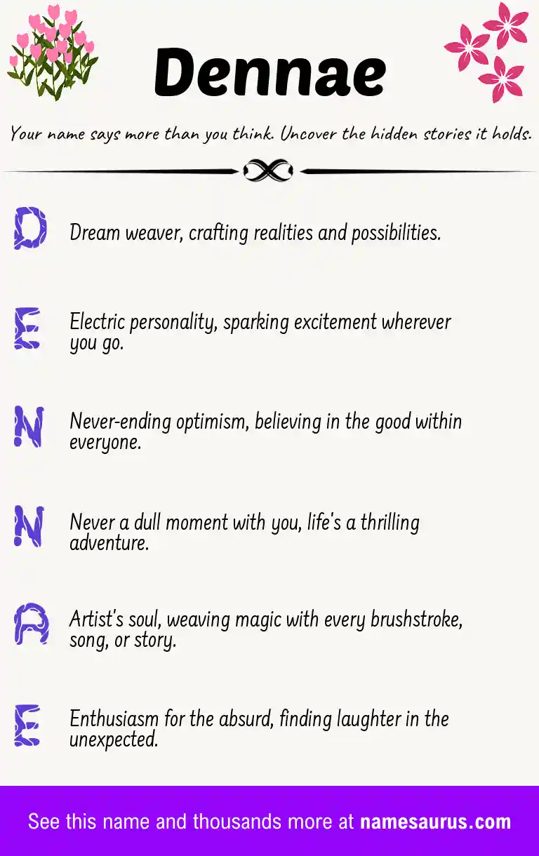 Acrostic poem about Dennae.