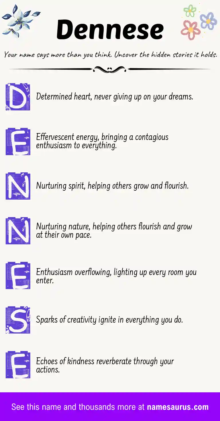 Acrostic poem about Dennese.