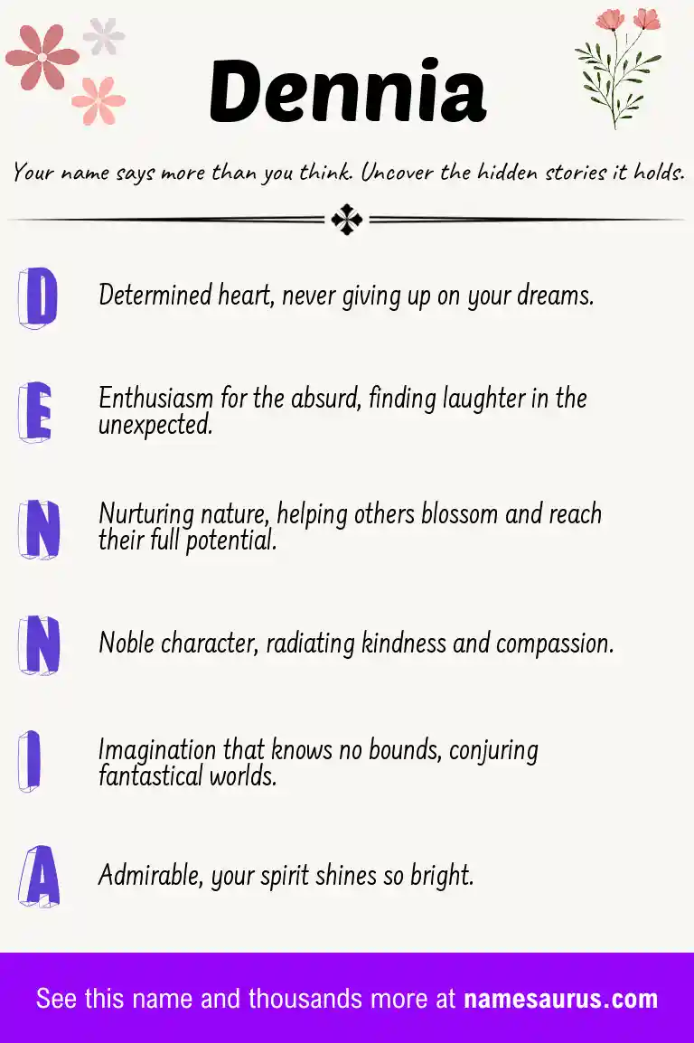 Acrostic poem about Dennia.