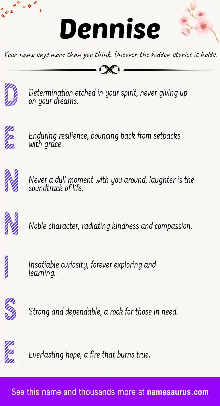 Acrostic poem about Dennise.