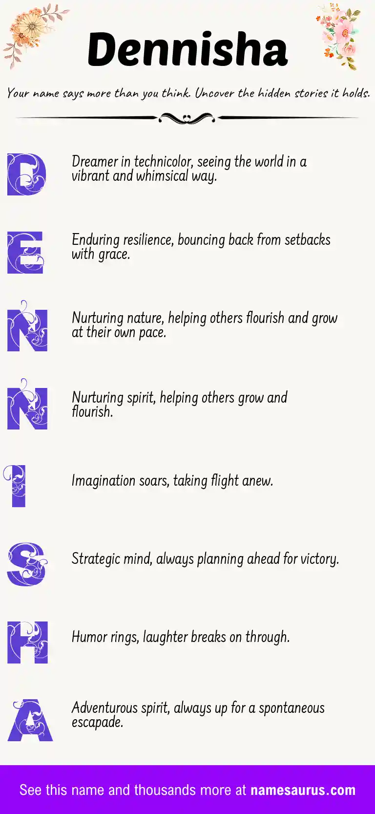 Acrostic poem about Dennisha.