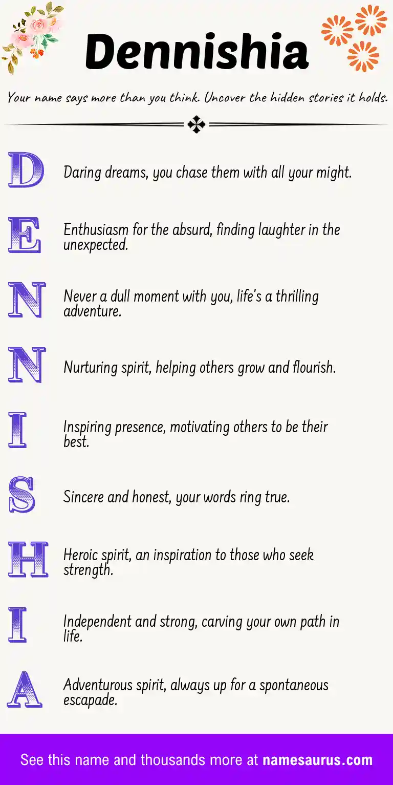 Acrostic poem about Dennishia.