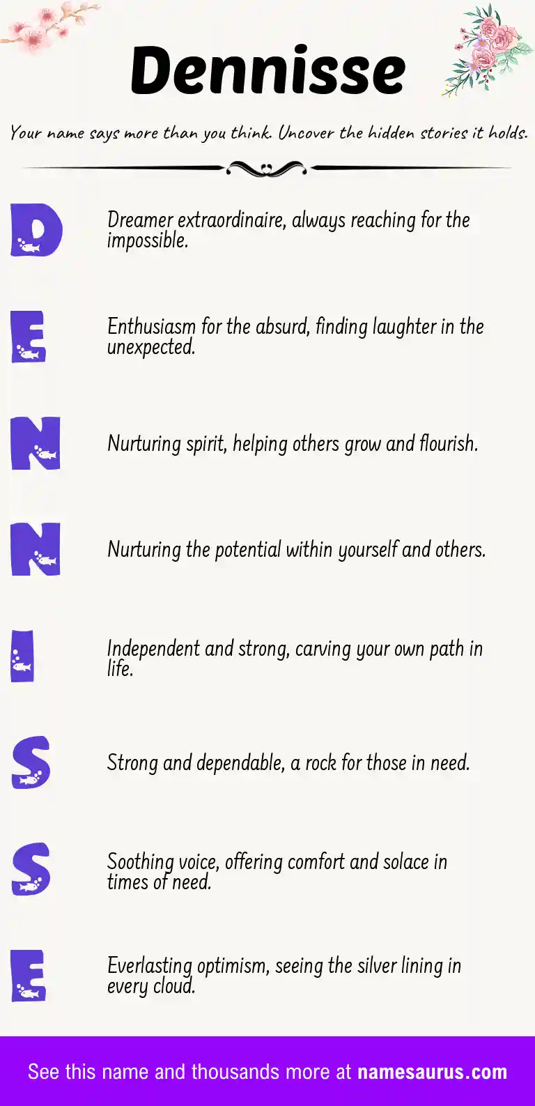 Acrostic poem about Dennisse.