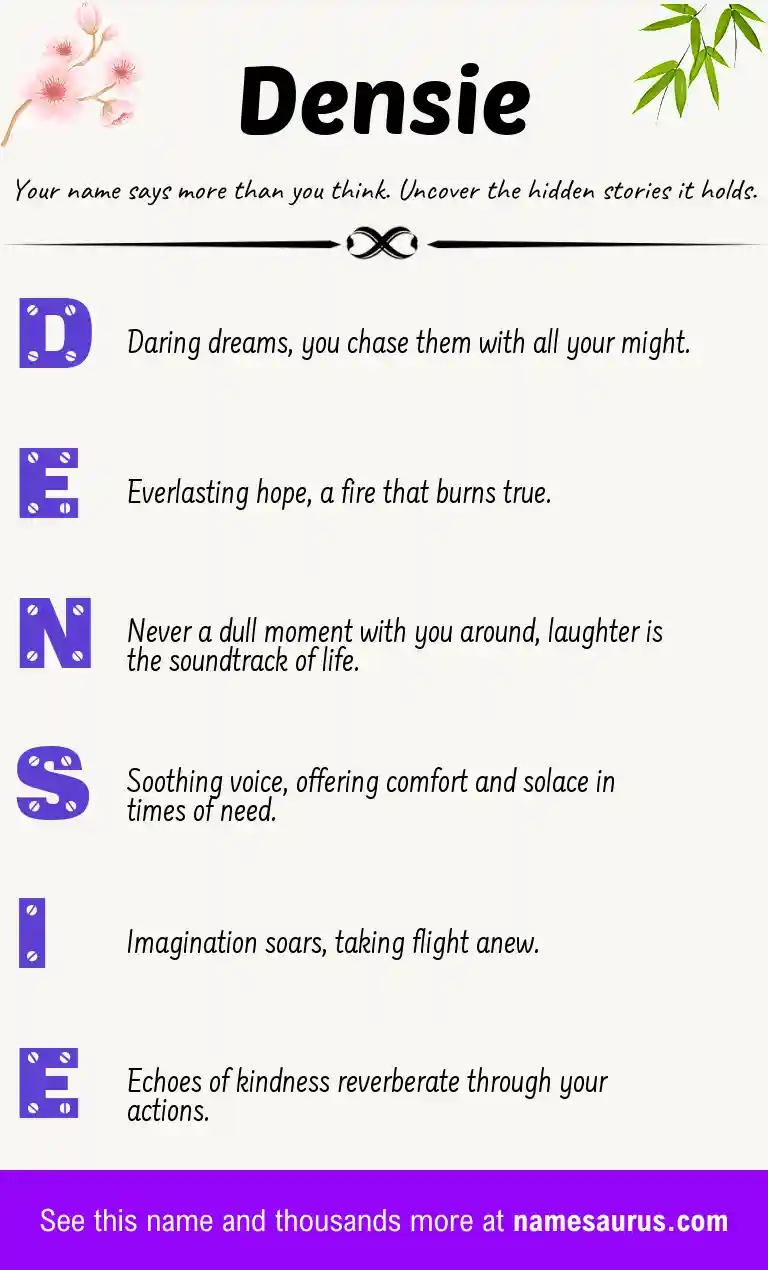 Acrostic poem about Densie.