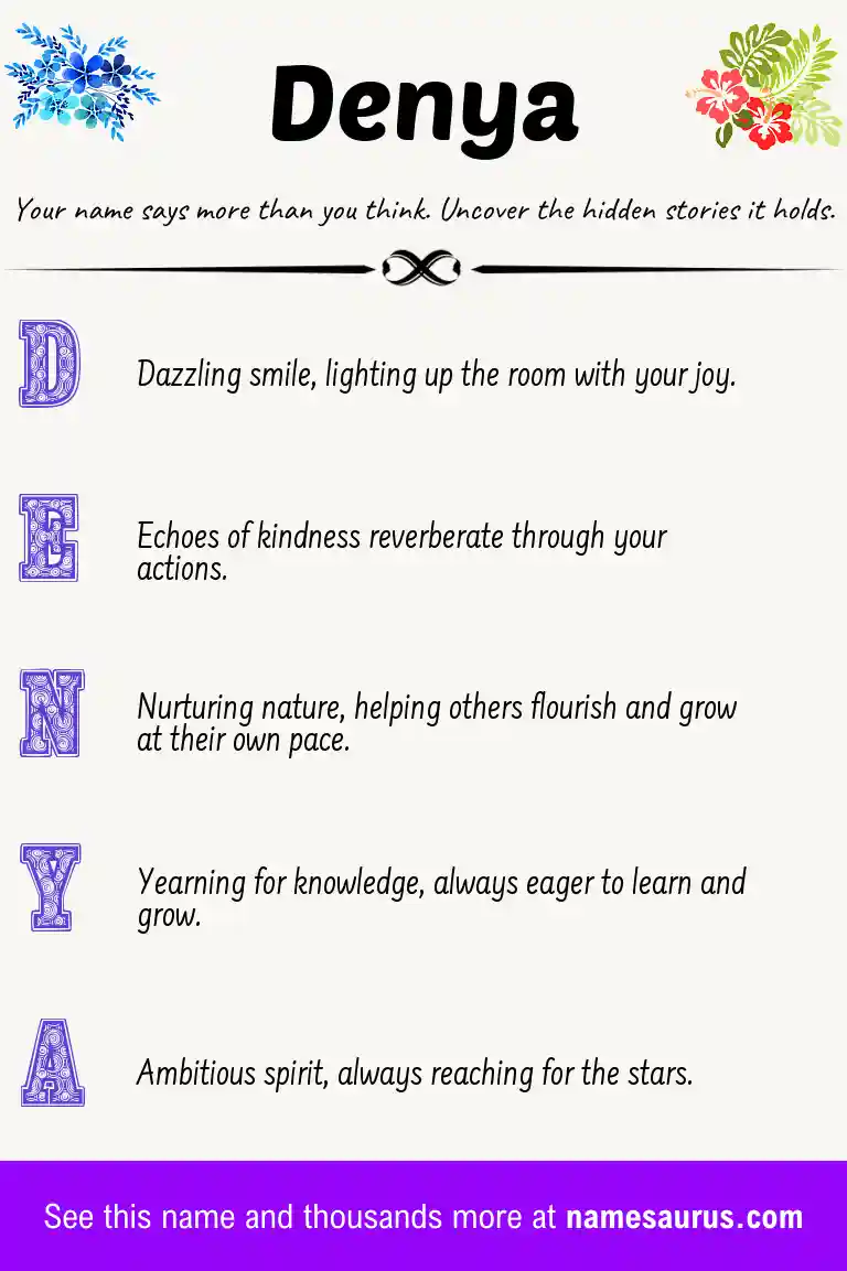 Acrostic poem about Denya.
