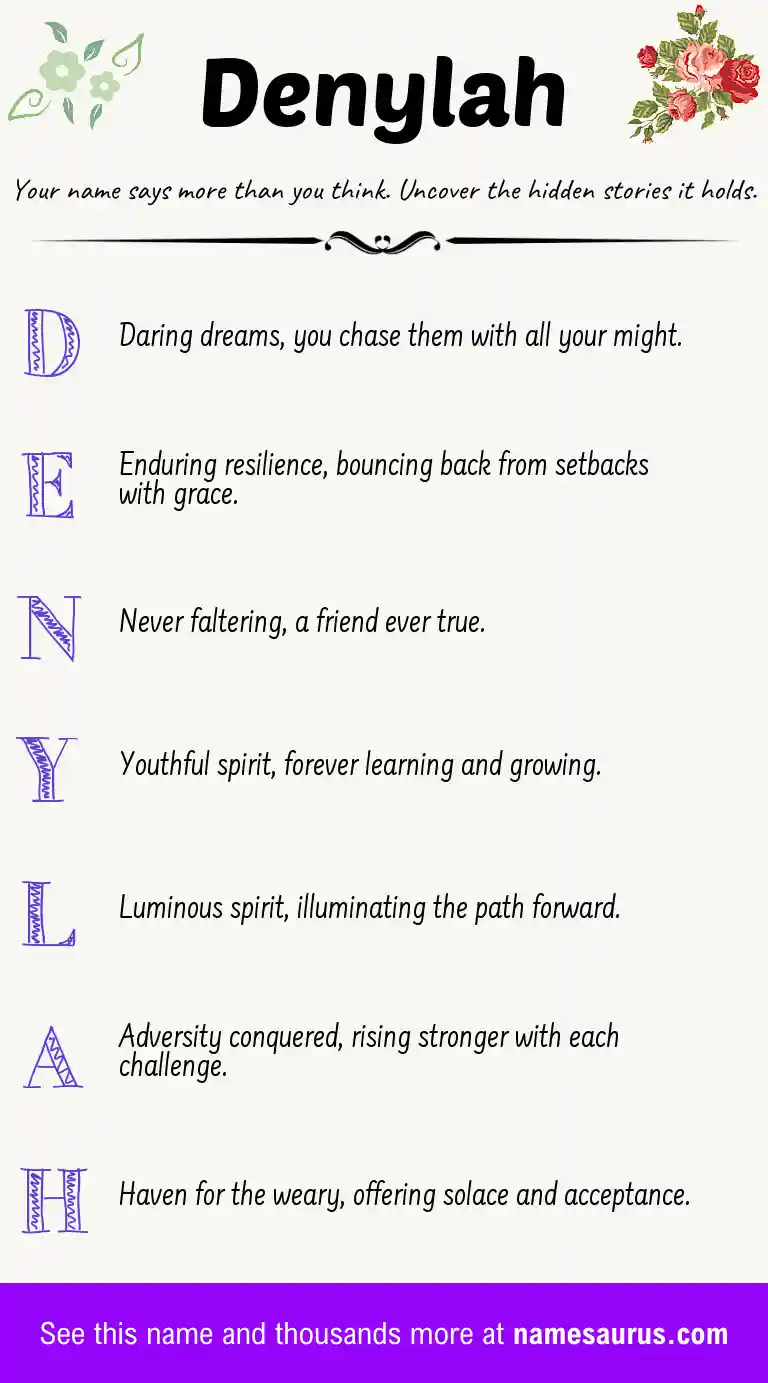 Acrostic poem about Denylah.