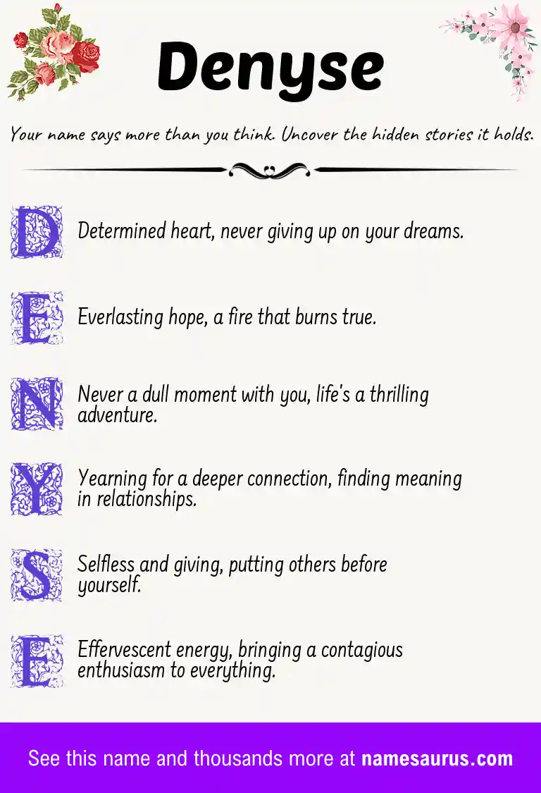 Acrostic poem about Denyse.
