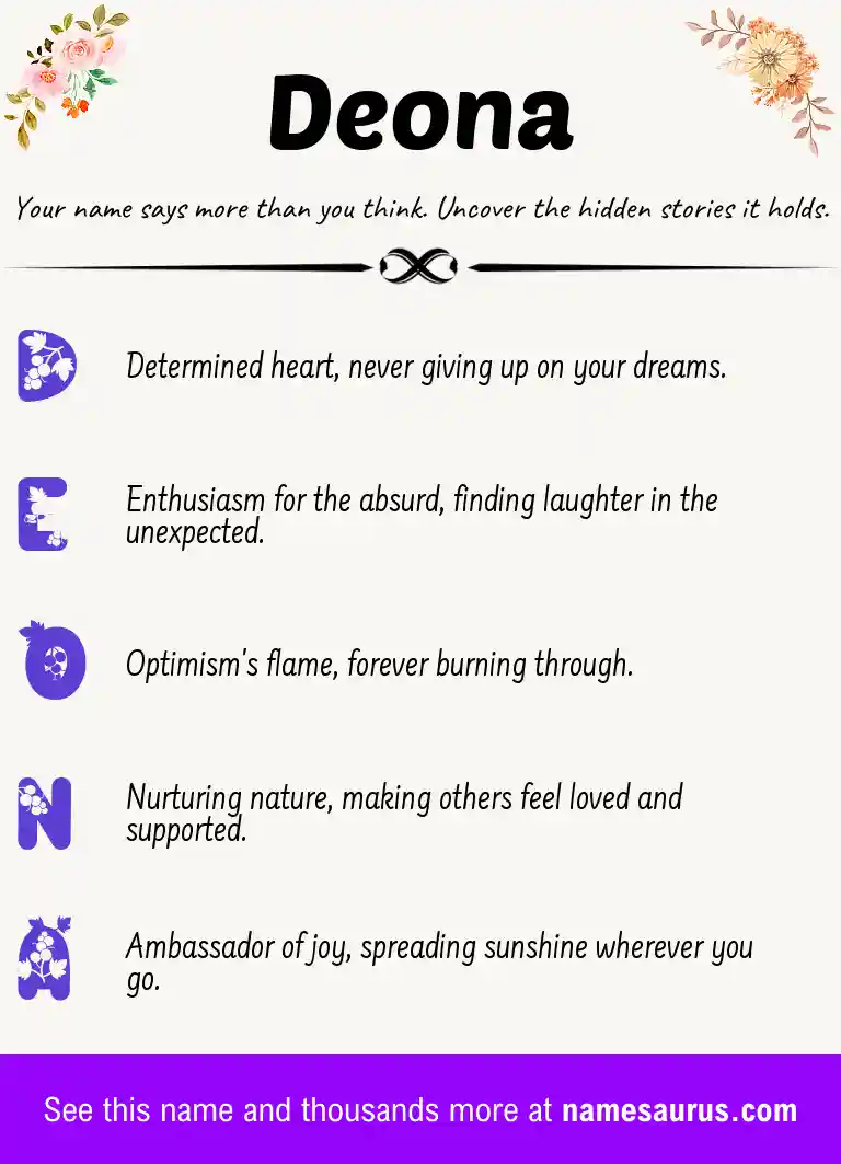 Acrostic poem about Deona.