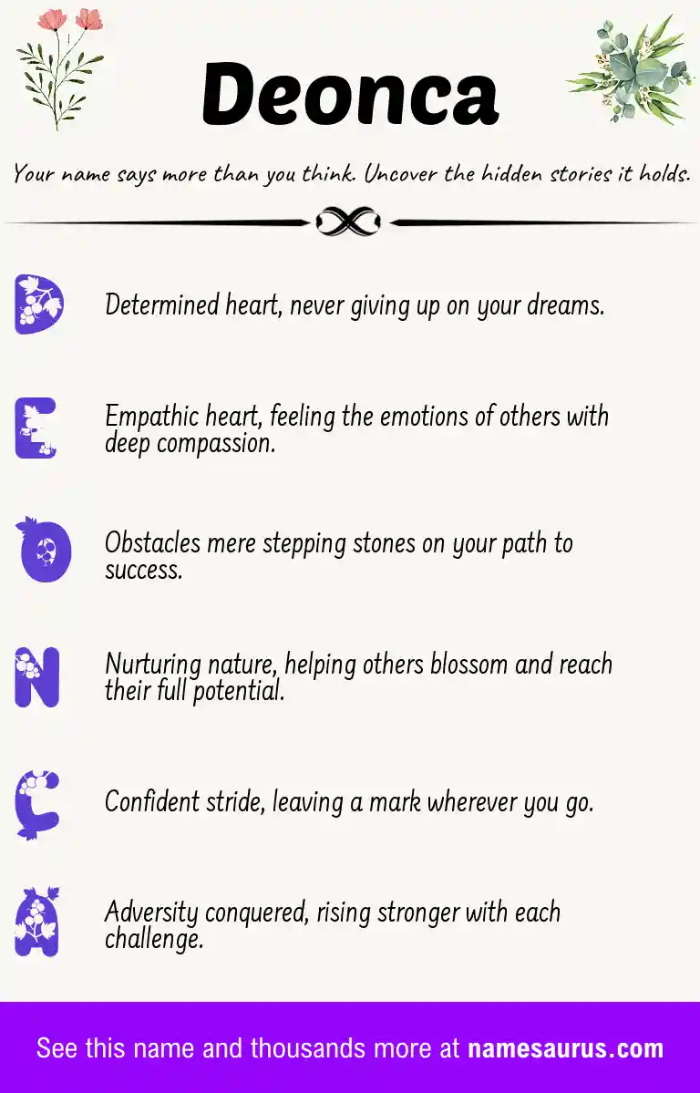 Acrostic poem about Deonca.