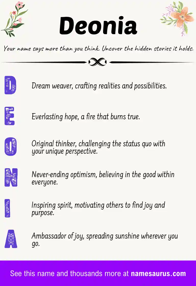 Acrostic poem about Deonia.