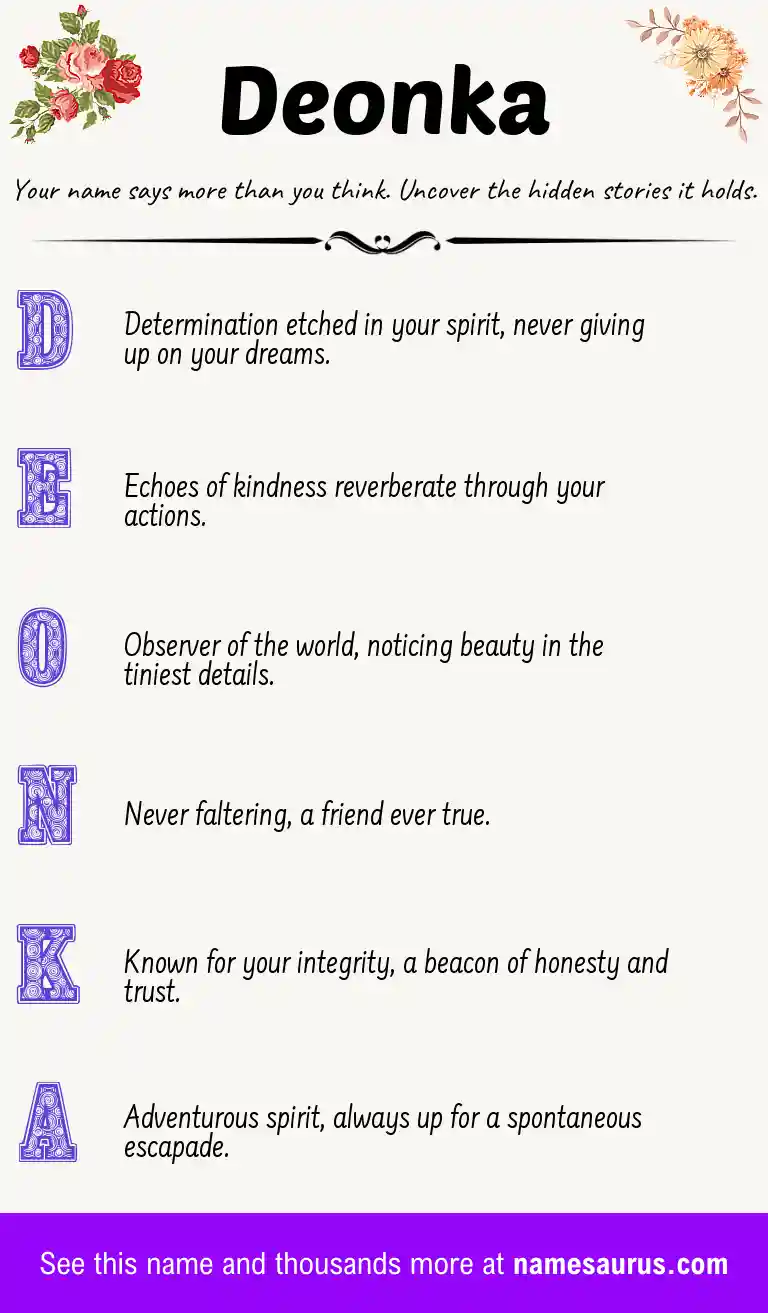 Acrostic poem about Deonka.