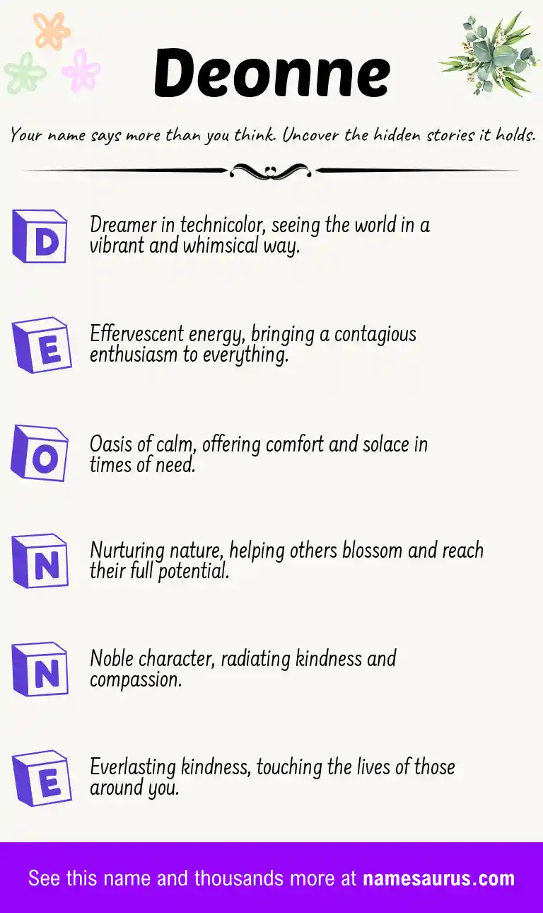 Acrostic poem about Deonne.