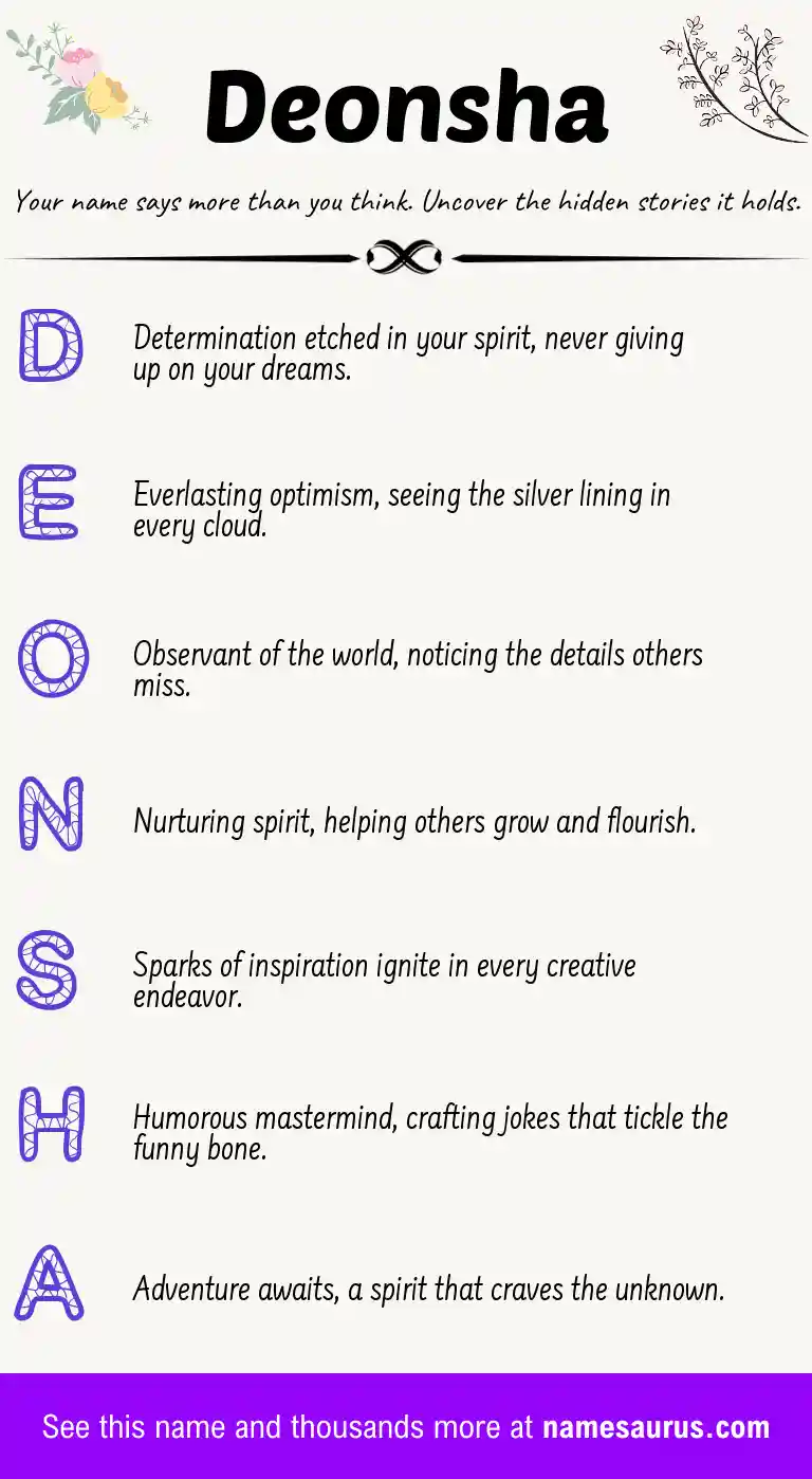 Acrostic poem about Deonsha.