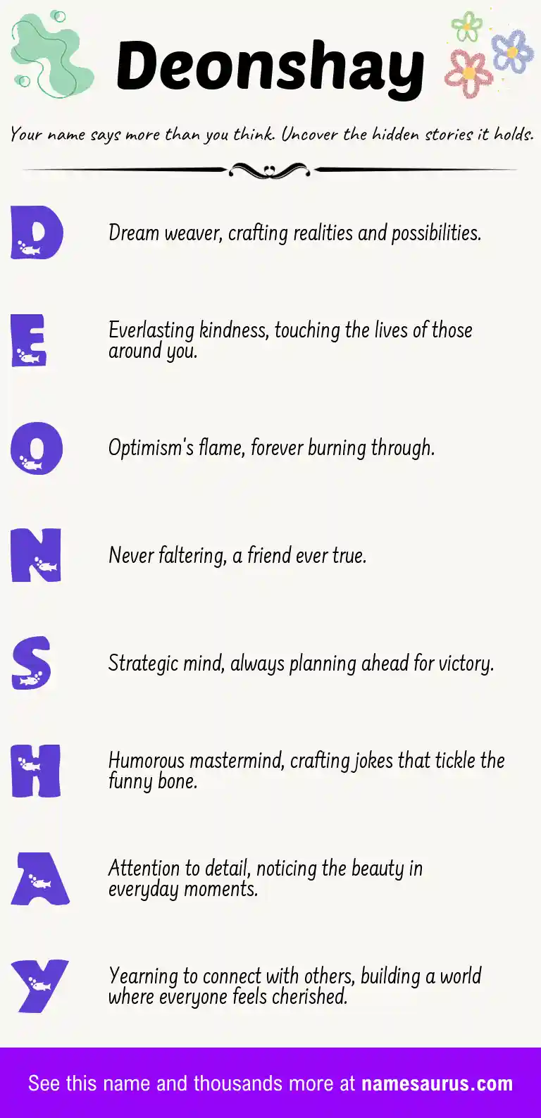Acrostic poem about Deonshay.