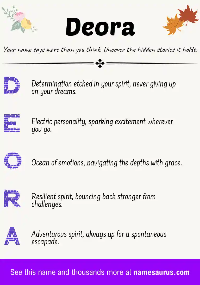 Acrostic poem about Deora.