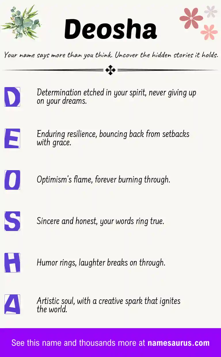 Acrostic poem about Deosha.