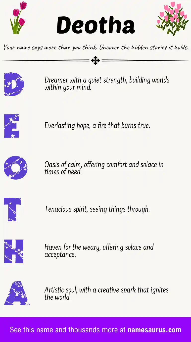 Acrostic poem about Deotha.