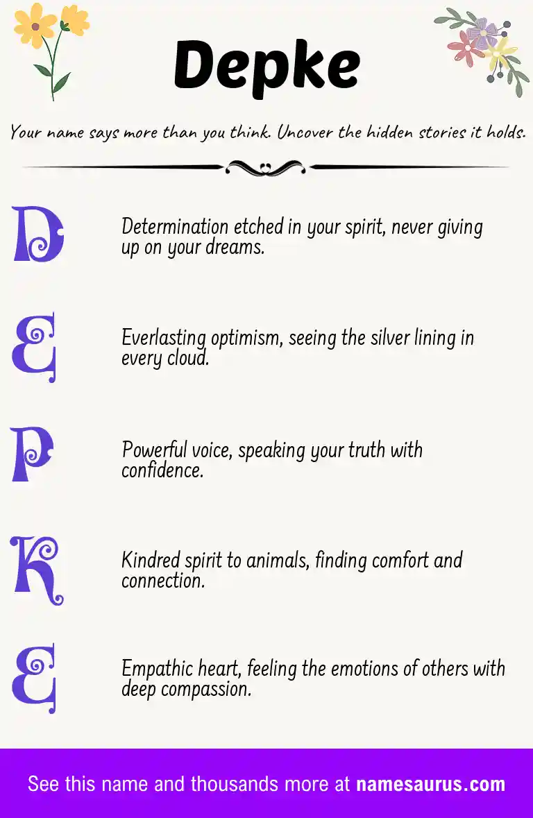 Acrostic poem about Depke.