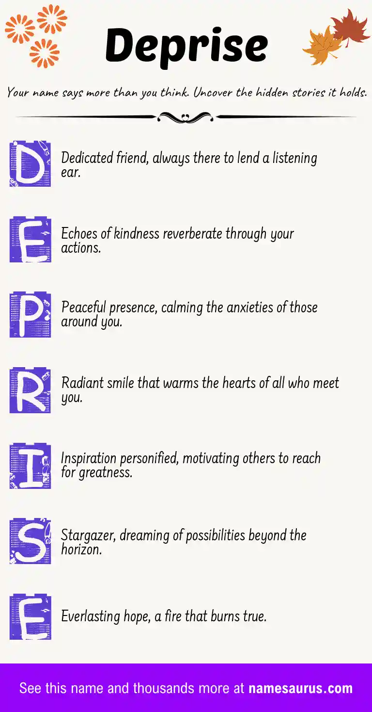 Acrostic poem about Deprise.