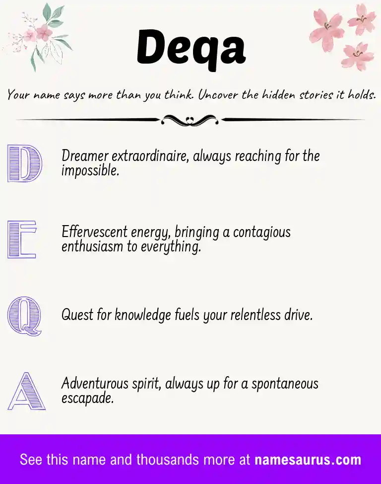Acrostic poem about Deqa.