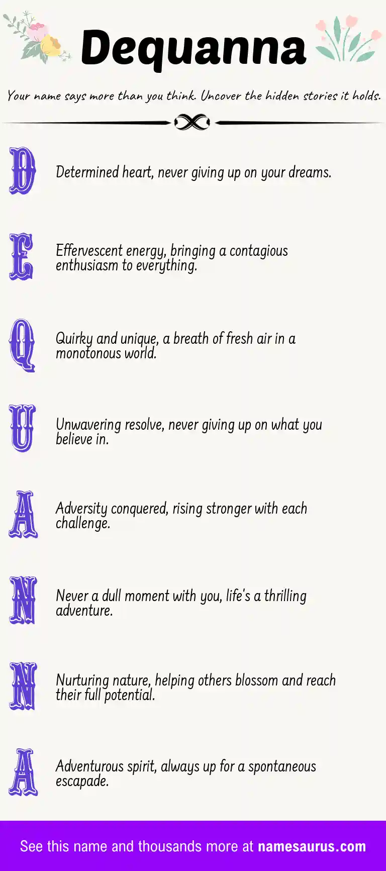 Acrostic poem about Dequanna.