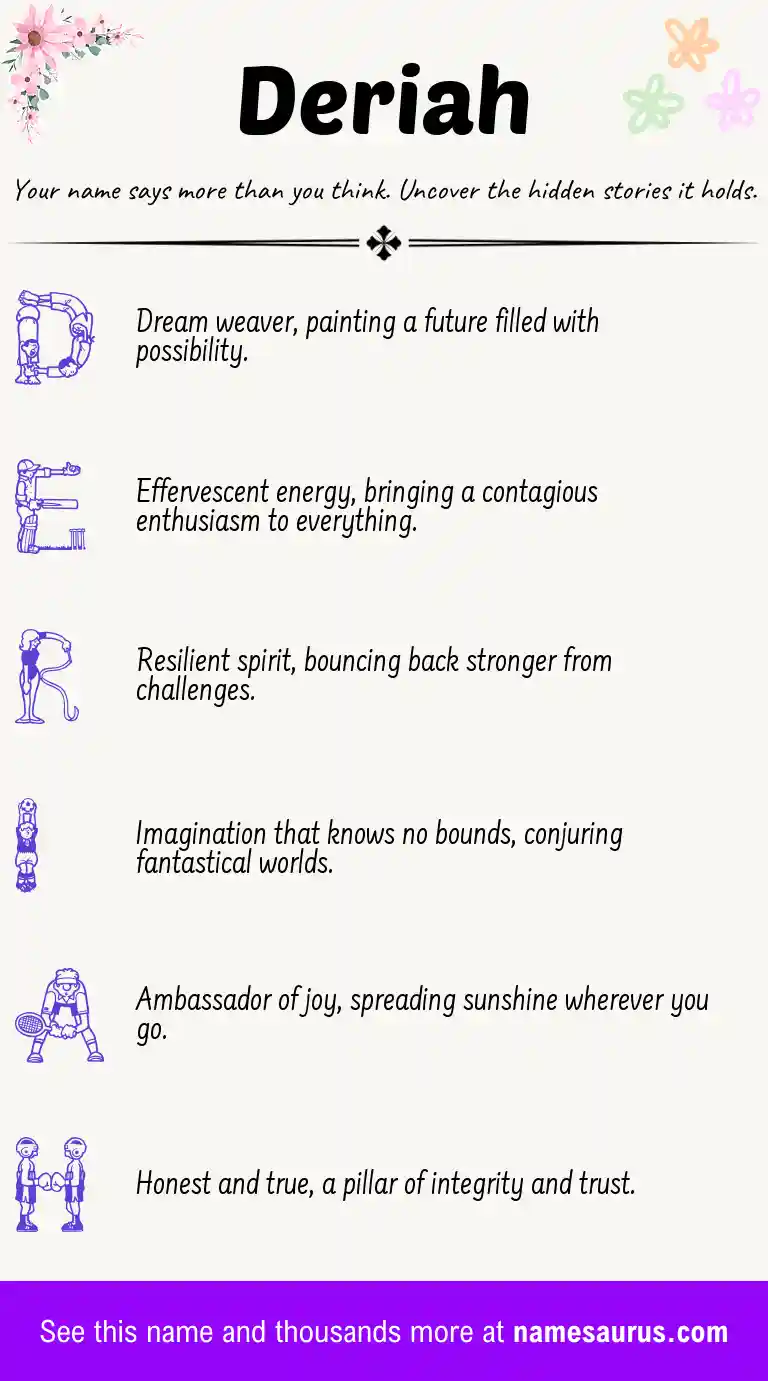 Acrostic poem about Deriah.