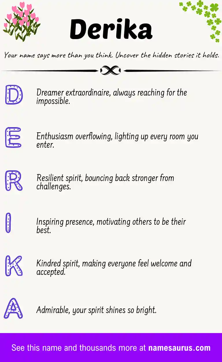 Acrostic poem about Derika.