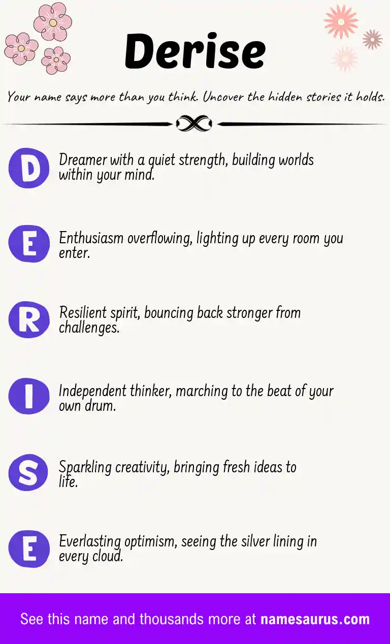 Acrostic poem about Derise.