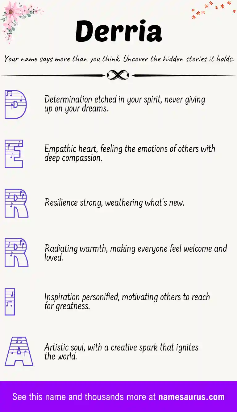 Acrostic poem about Derria.