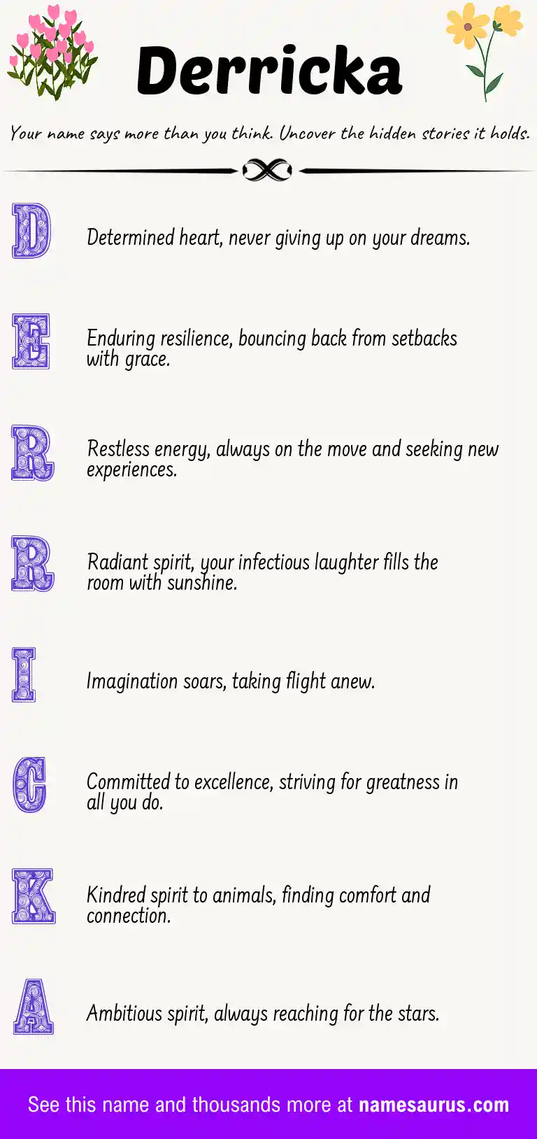 Acrostic poem about Derricka.