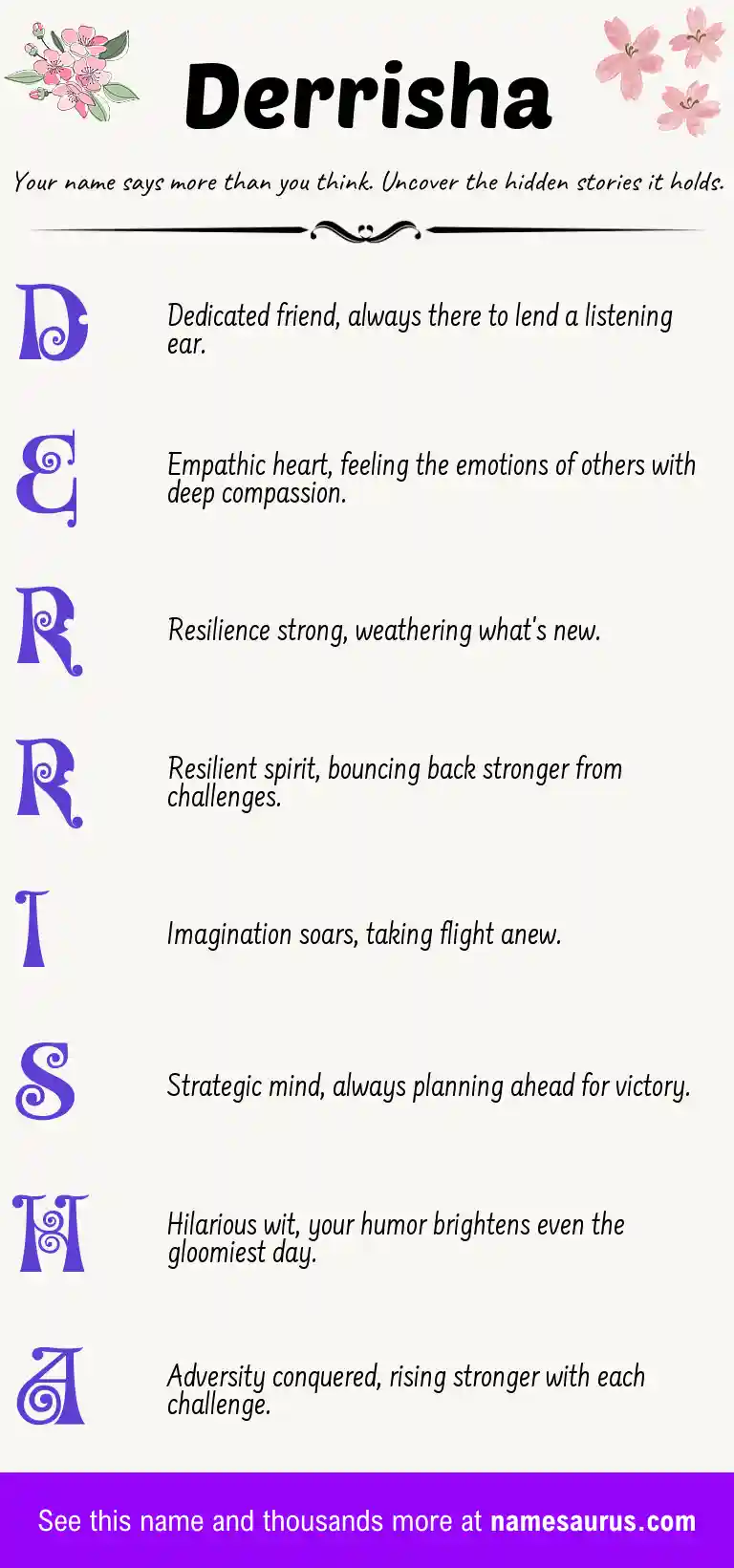 Acrostic poem about Derrisha.