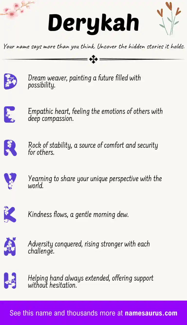 Acrostic poem about Derykah.