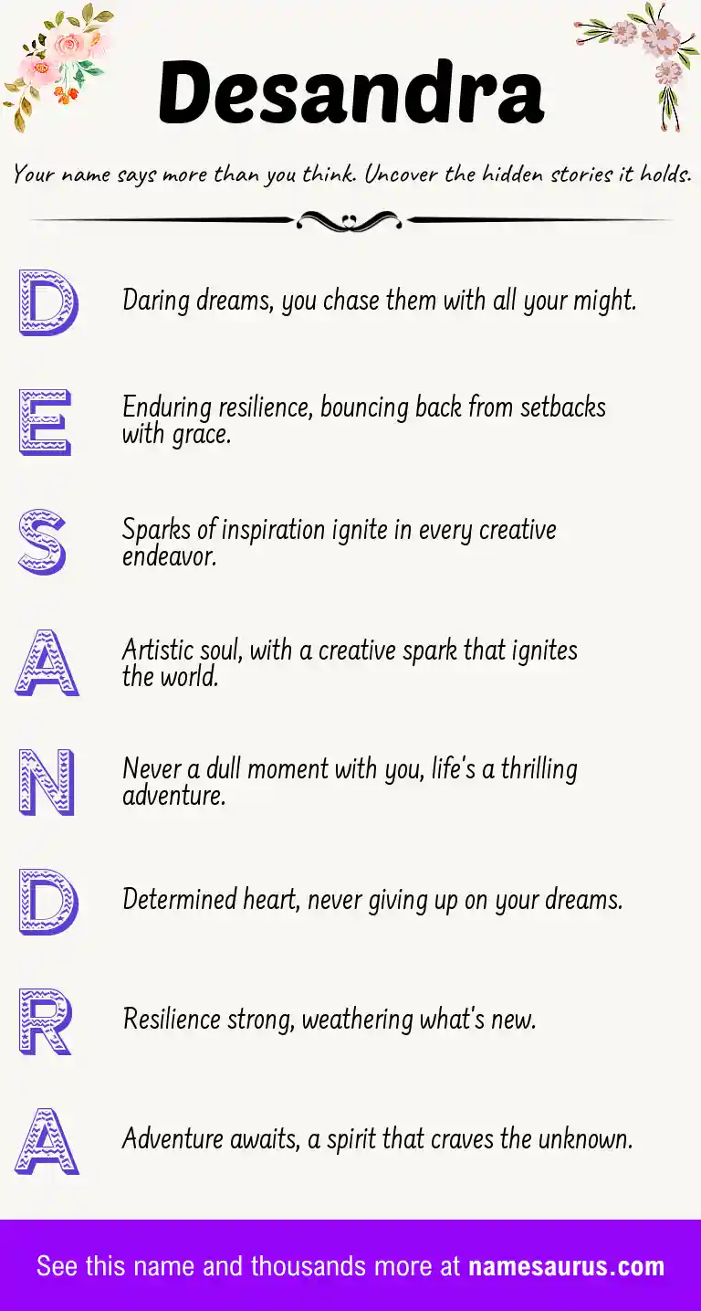 Acrostic poem about Desandra.