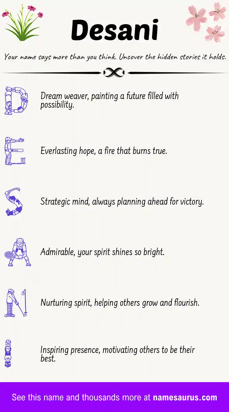 Acrostic poem about Desani.