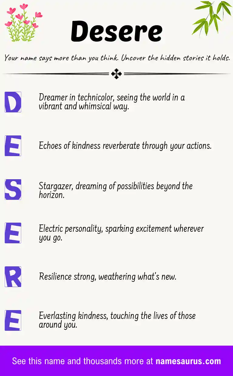Acrostic poem about Desere.